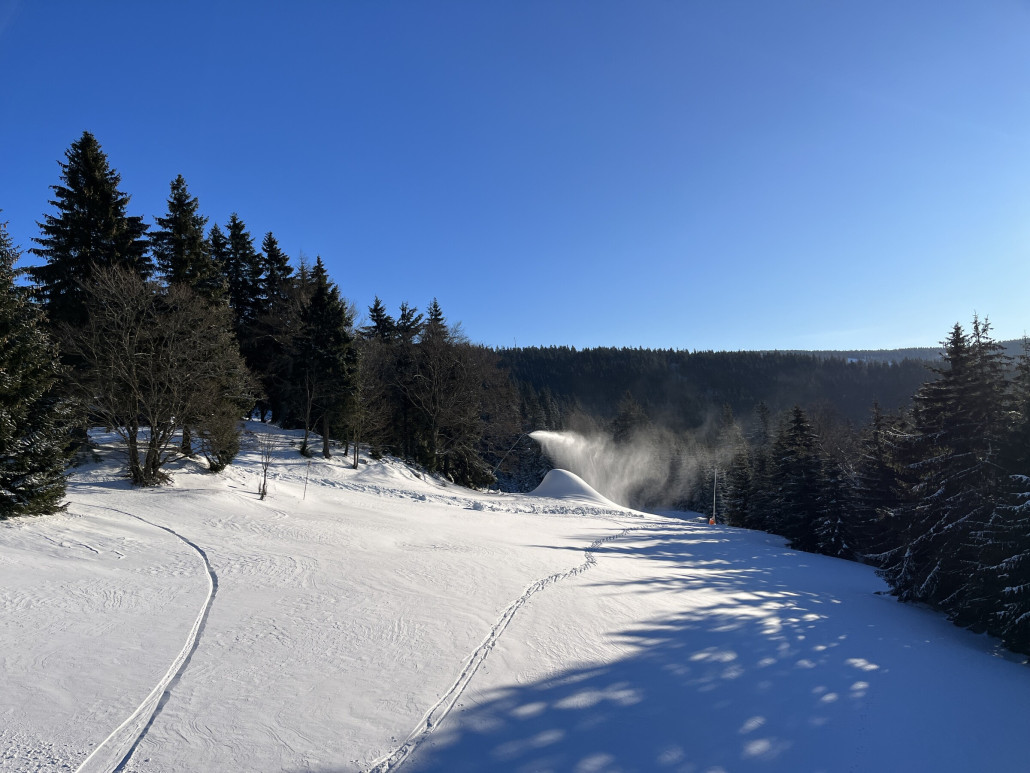 Depotbeschneiung an der Karasek