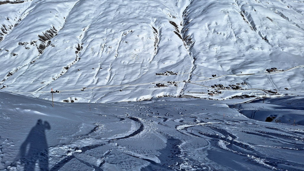 die nicht frisch präparierte Piste Teischa3