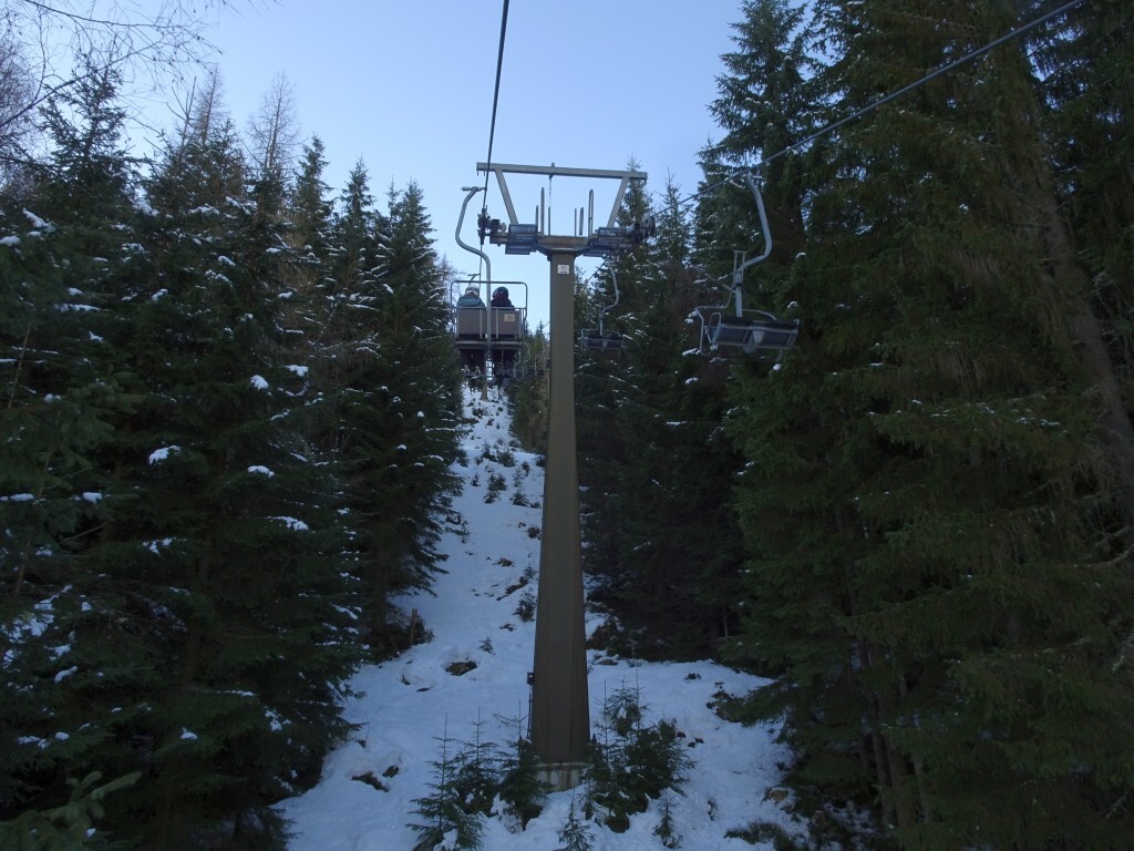 Stressfrei hinauf durch den dichten Wald.