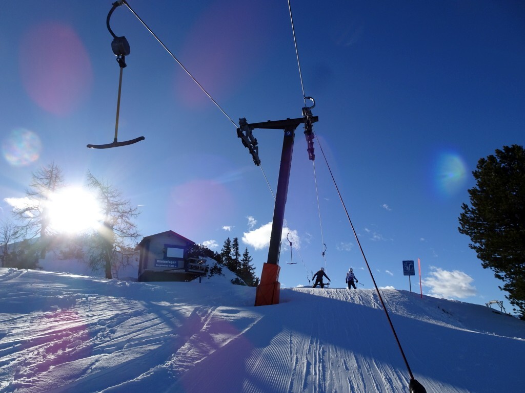 Kurz vor dem Ausstieg des Hinterfagerliftes.