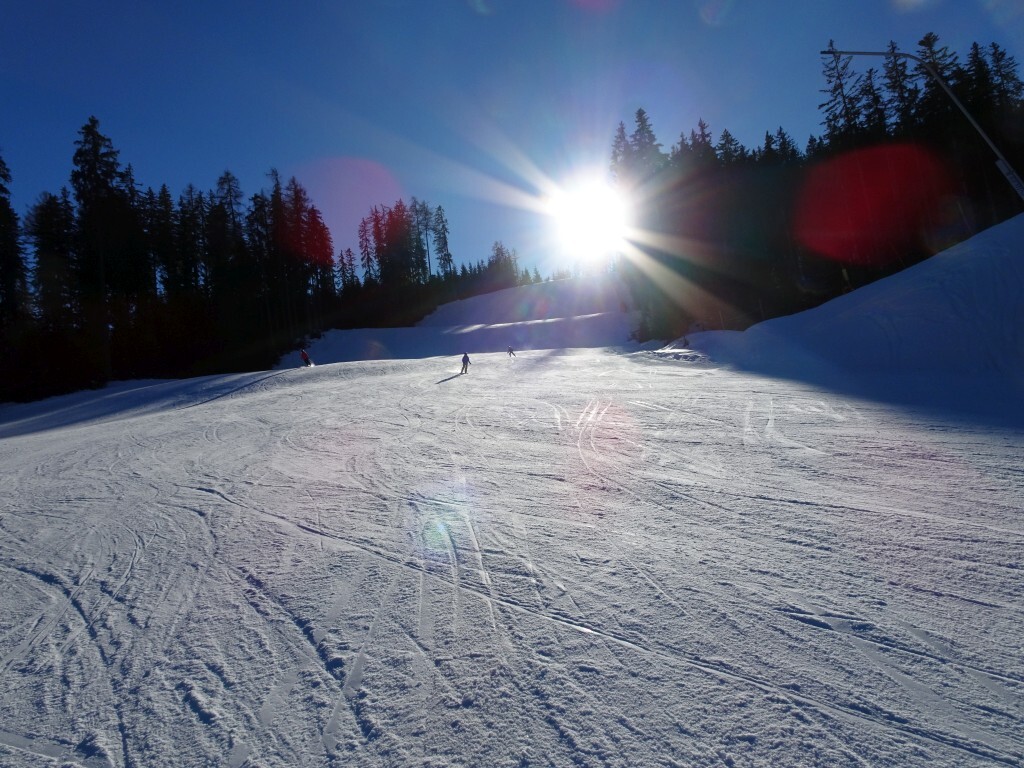 Auch hier noch gute Schneeverhältnisse, wenn auch etwas härter.