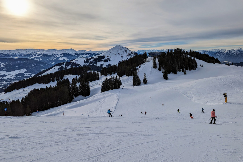 Abfahrt nachmittags nach Hochbrixen. Das ging eigentlich auch noch ganz gut (trotzdem war auch hier ein Stück weiter unten gerade die Pistenrettung im Einsatz).