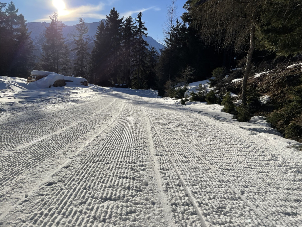 Wir hatten so dann sogar noch den Luxus beim Runter-Rodeln einer nochmals frisch präparierten Piste. Einfach traumhaft, wenn es nicht so schade um das Skigebiet wäre.