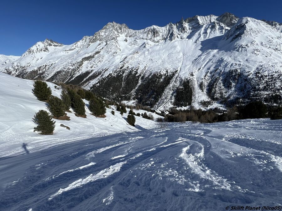 Ehemalige schwarze Piste des Skilifts Guitza