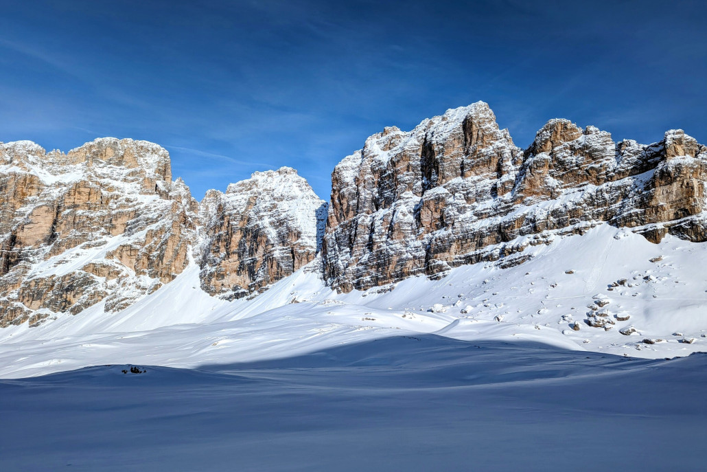 Auf der Abfahrt vom Lagazuoi nach Armentarola