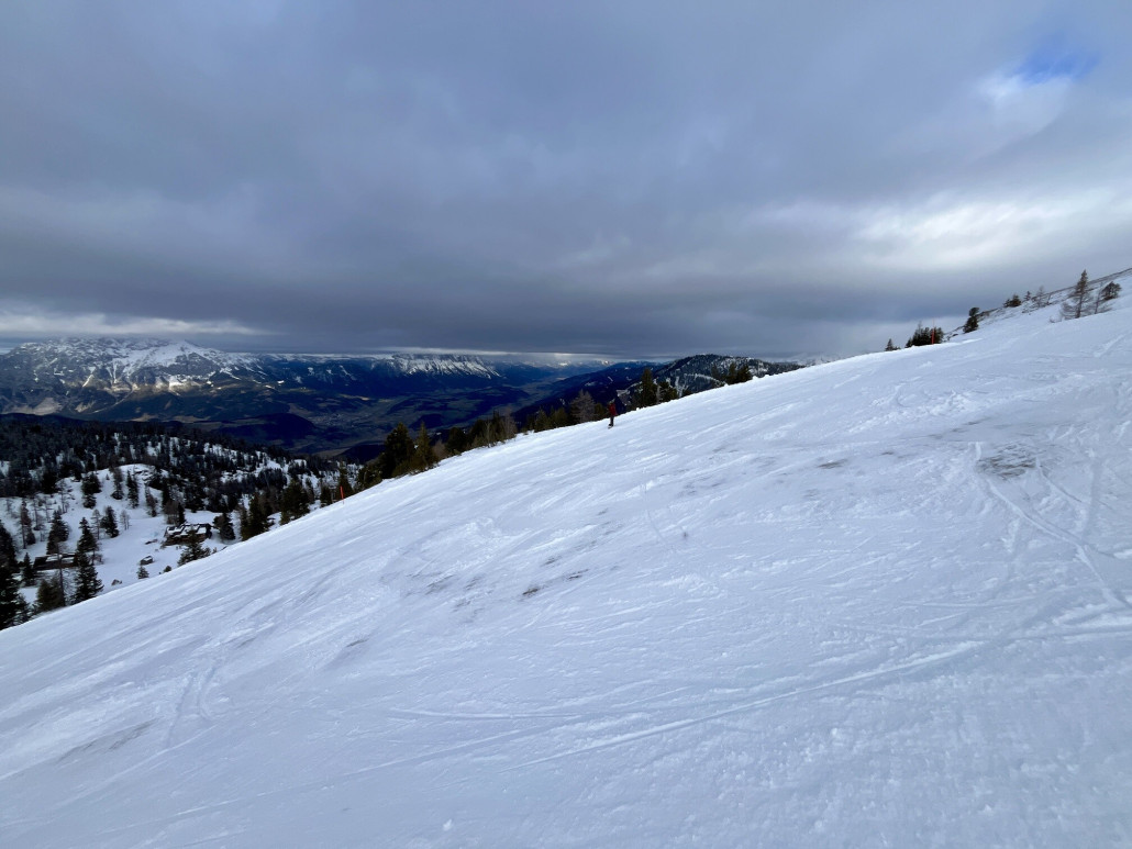 Eisplatten recht weit oben auf der 1 vor der Gabelung in 3 und 1, das hat mich gewundert wo es sonst dort oben gut aussah