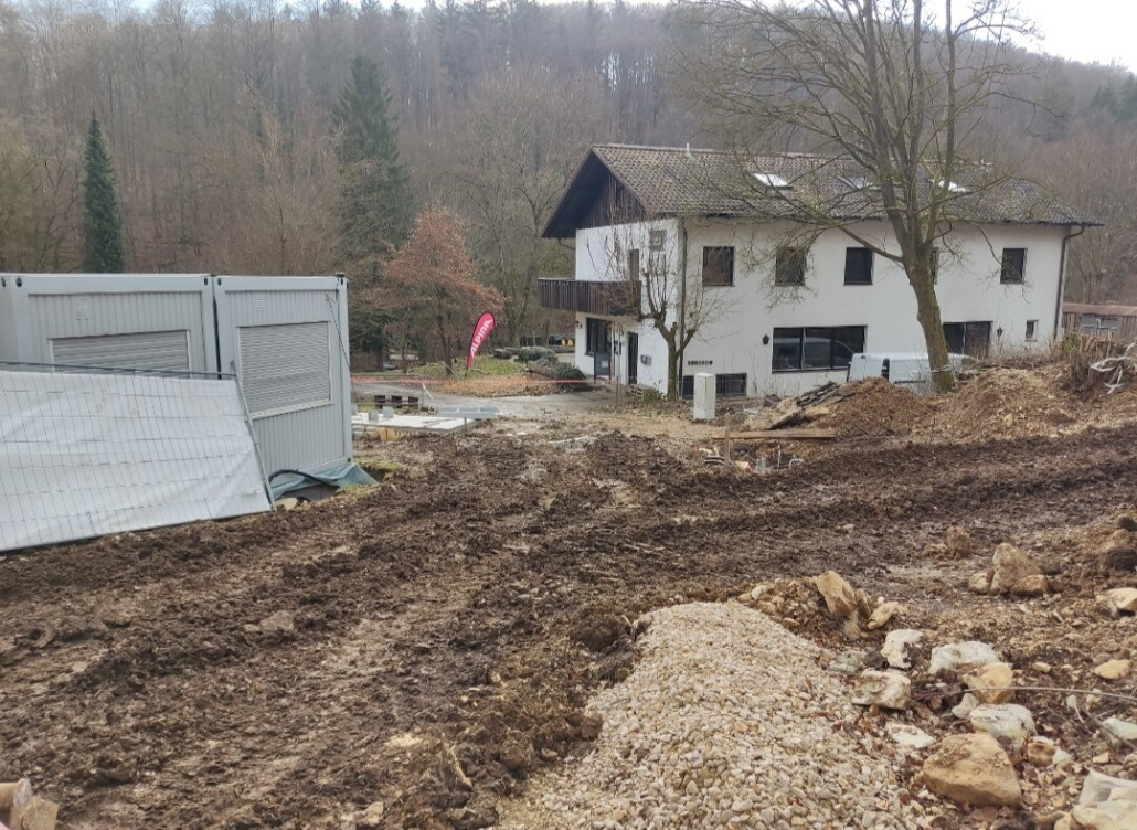 Blick auf die Talstation von Oberhalb