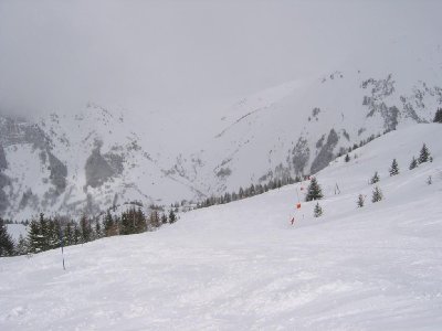 Eine schöne, leere Abfahrt! Wie üblich beschneit.