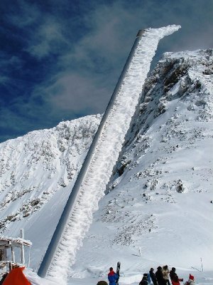 Neue Beschneiungslanze am Clocher de Macle auf 2780 m