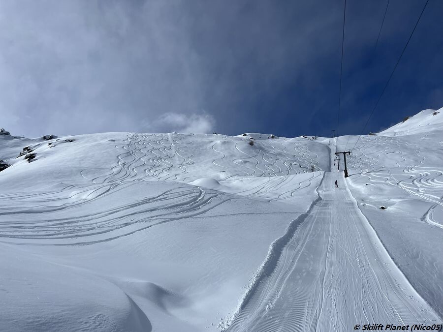 Schwarze Piste Veisivis, nicht präpariert aber ziemlich gut.