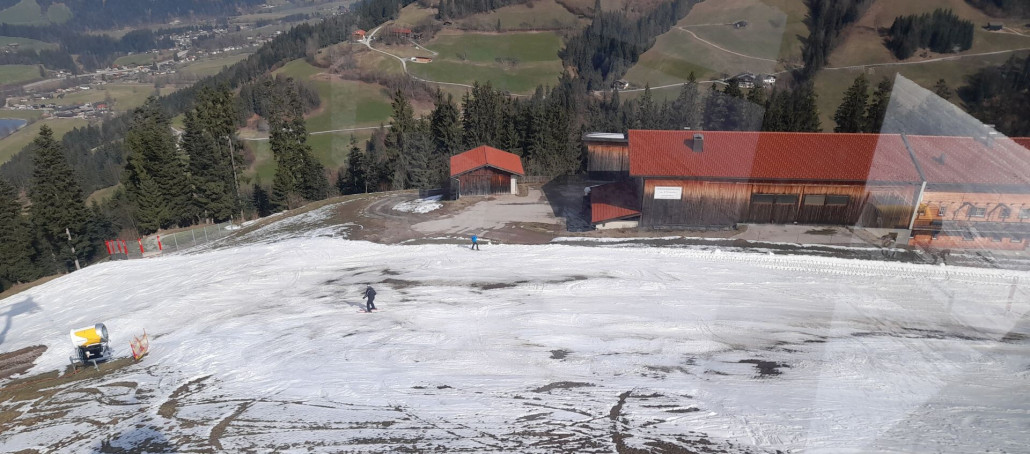 Talabfahrt Söll, fast oben: deshalb wird die Piste auch nicht täglich präpariert