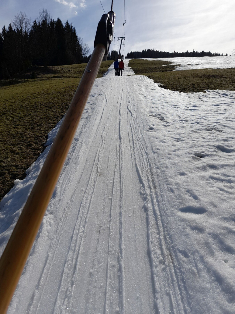 Schmiedalm: die Schlepptrasse ist recht dünn, aber ausreichend