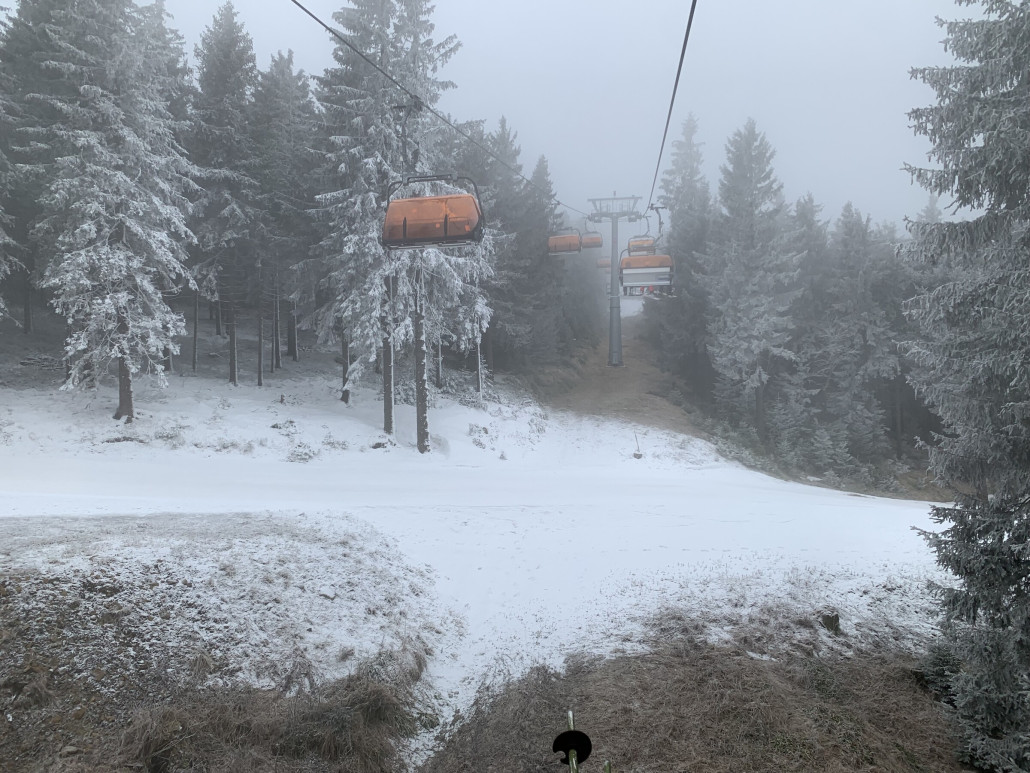 erste Bergfahrt mit Damska KSB - Ziehweg zum Cinestar ist ja schon zu