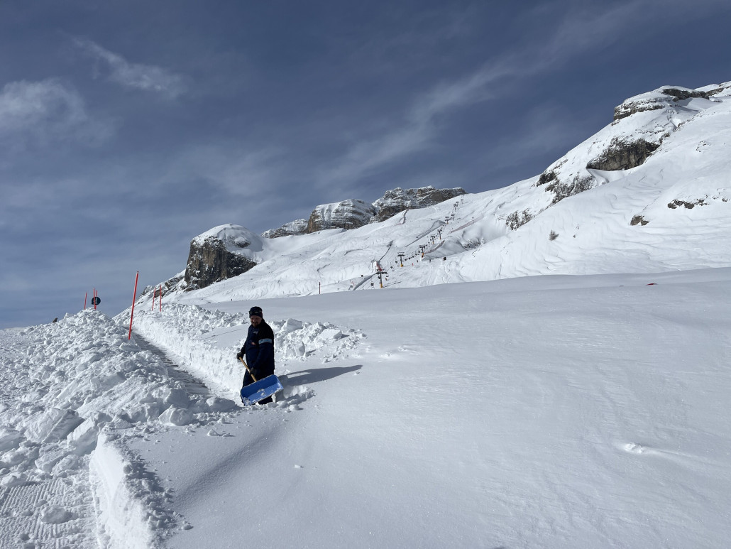 Neuschneemenge am Vallon