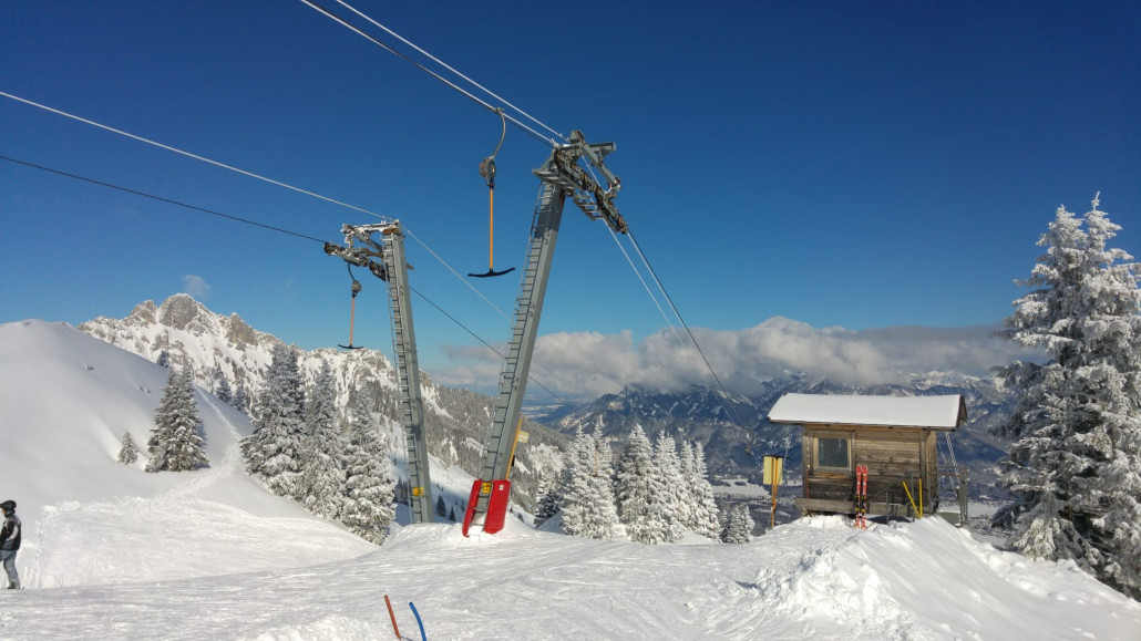 Stützen 12 und 13 an der Ausstiegstelle