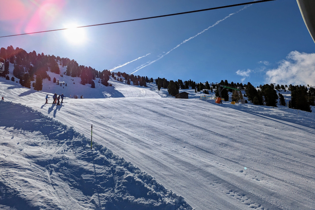 Morgens am Hanser X-Press - hier sieht man, dass viele Pisten nicht wirklich eben waren