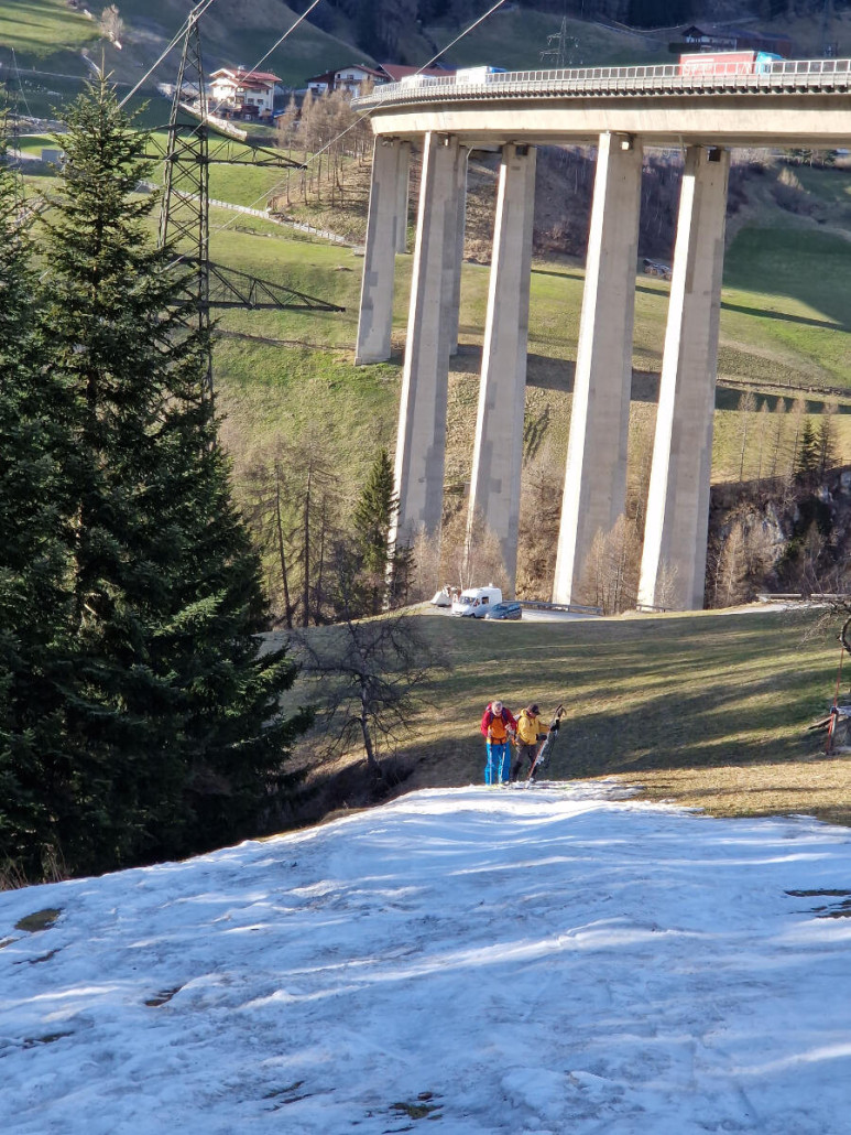 Ganz runter zur Talstation konnte man nicht fahren; hier war Schluss