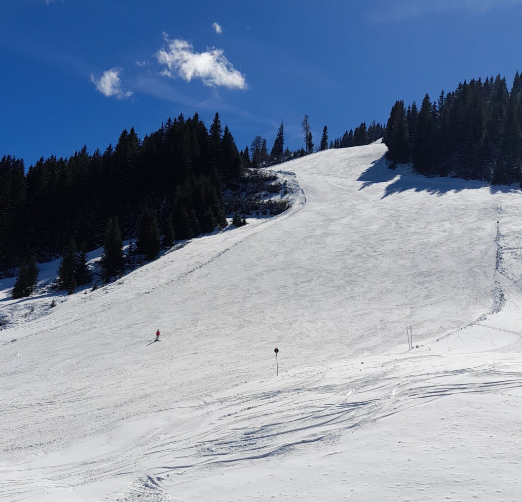 "Talabfahrt" Scheffau bis Neualm gut zu fahren, nur der letzte Hang war weich.