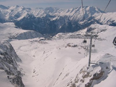 Totale: Links der &amp;quot;Canyon&amp;quot;, rechts die 6-EUB Marmottes 2, hinten Alpe d´Huez