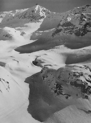 Anbei noch ein Bildchen, Pic Blanc und Tunnel-Abfahrt bei Pause '69