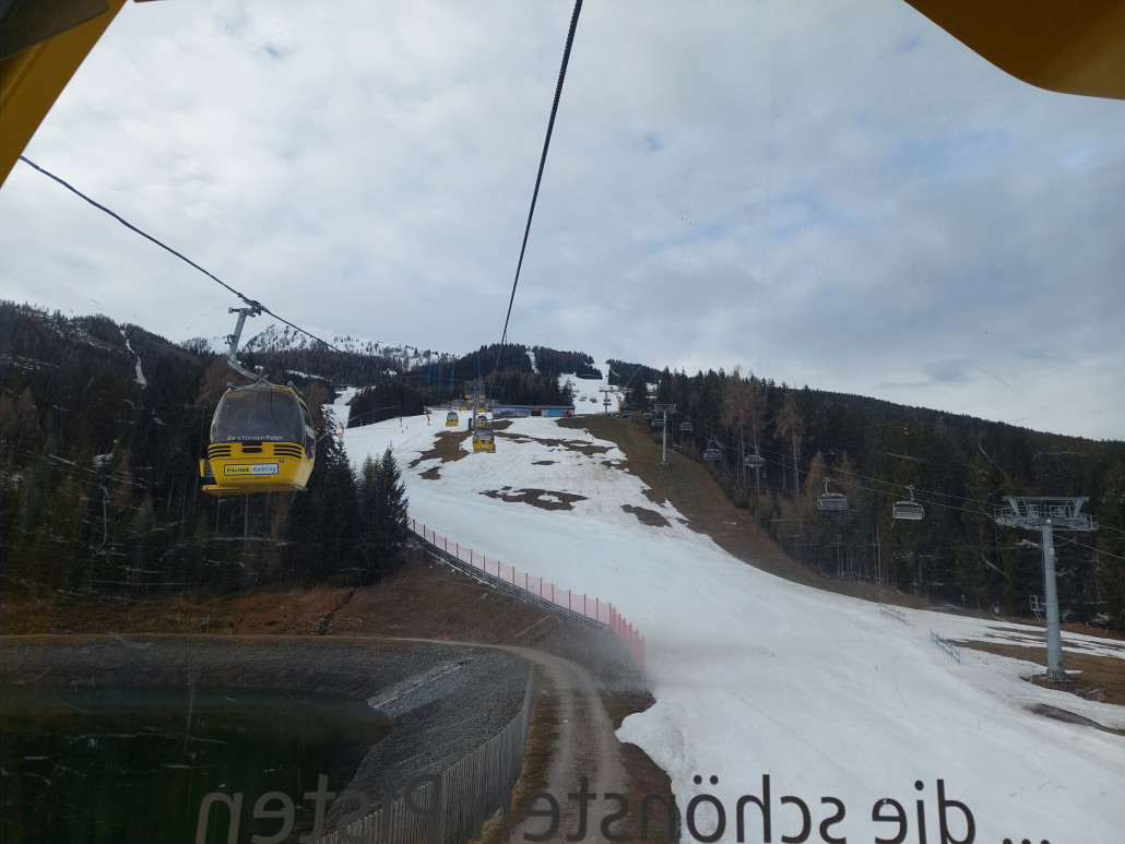 Erster Blick aufs geöffnete Skigebiet