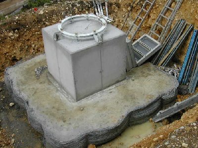 komplettes fundament inkl. vorbereitung für die verschraubungen