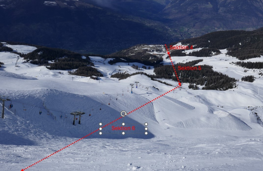 Übersicht Sektion 4, 5 &amp; 6 von der Bergstation Couis aus