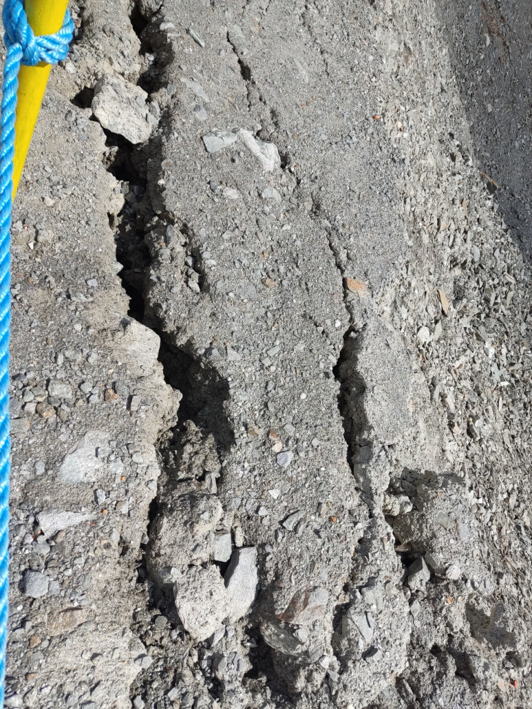 Der Weg an der Schaufeljoch Bergstation bricht auch ab