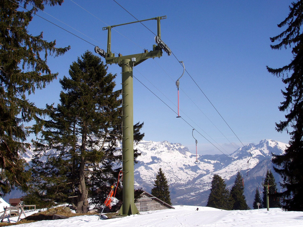 kurz und flach. Reiner Trainerlift mit Ziehwegmässiger Piste