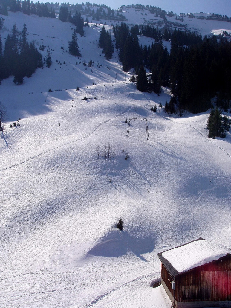 Leider schon geschlossen, der Skilift Bortegg