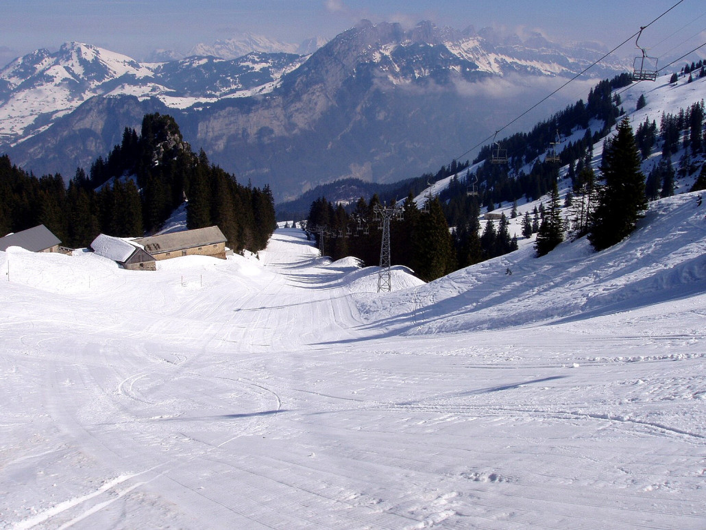 Abfahrt von der Bergstation aus. War schön firnig.
