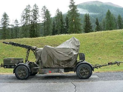 Geschütz verpackt und bereit zur verschiebung