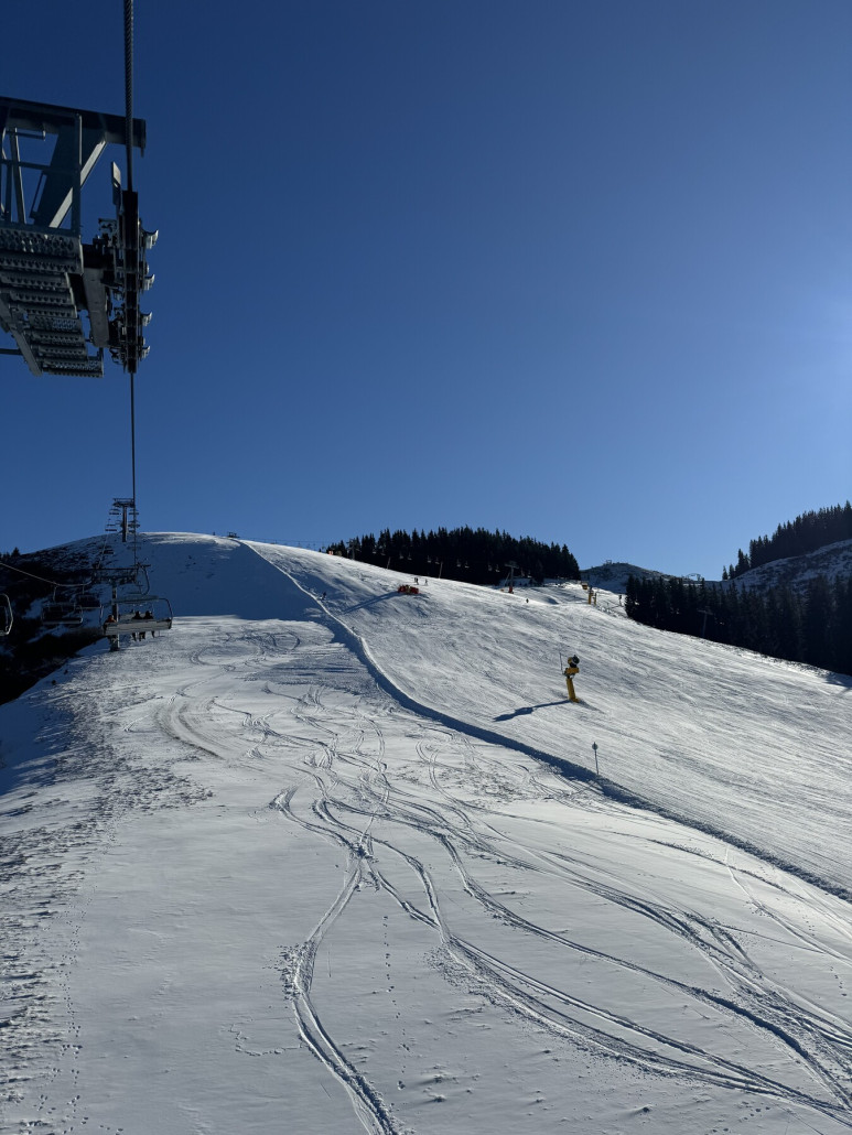 Elmis 6er, auch recht eissig. Mit der Zustiegsschranke gabs technische Probleme, aber man konnte durch den wenigen Andrang trotzdem gut einsteigen.