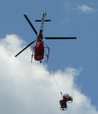 Helikoptertransport zum neuen 6er Sessellift