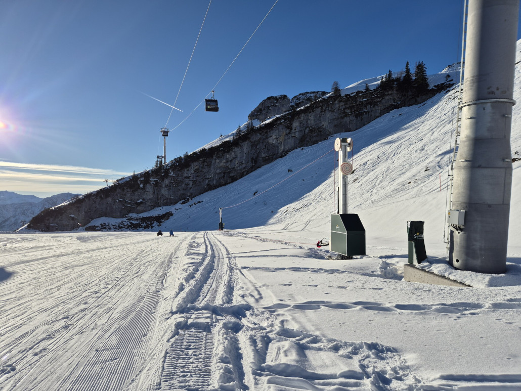 Und zum Abschluss der neue Seillift bei der Bergstation