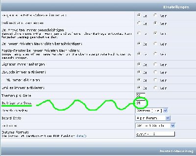 Ganz einfach selber die Beitragszahl pro Seite bestimmen!