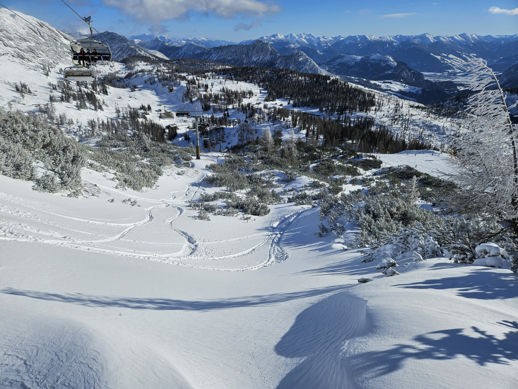 Die Latschen noch sehr präsent.
