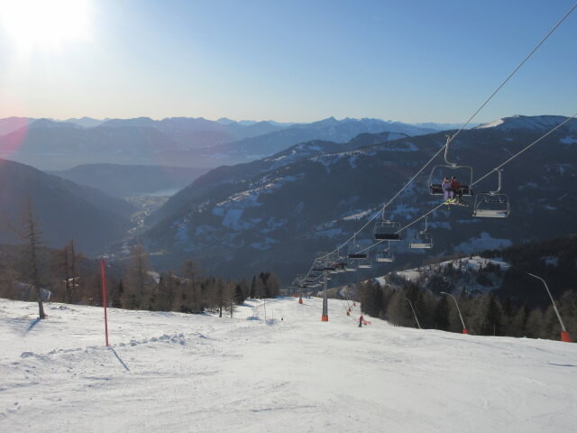 Langalmabfahrt, darüber der 4-CLF Millstätter See