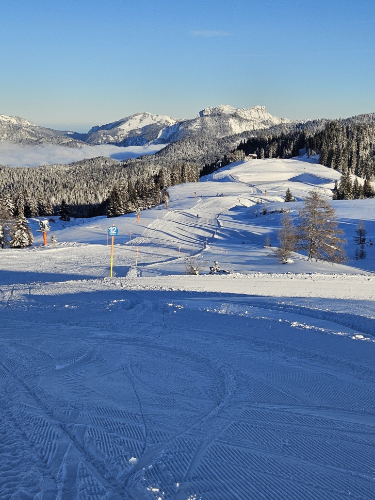 die 12 geht ein wenig seitlich von den Hauptpisten weg, darum hier noch ganz ruhig