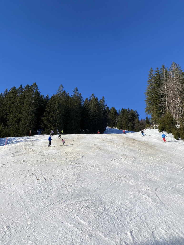 Wannenjochabfahrt kurz vor Abfahrt zum Stubenlift, dort war die Piste am schlechtesten mit Dreck und Steine