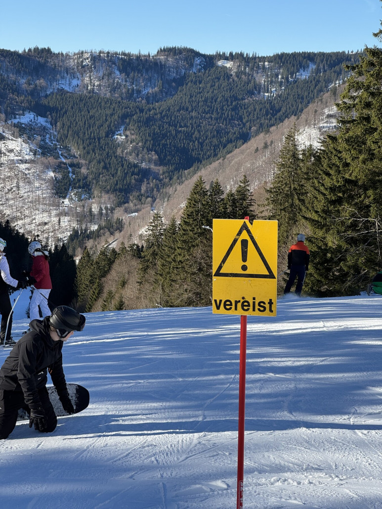 Auf einer blauen Abfahrt nicht so toll