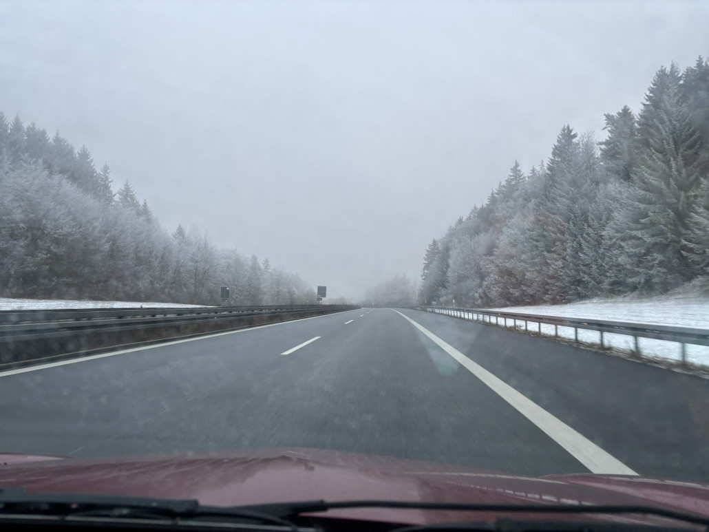 Fahrt über die A6 in Nordbayern