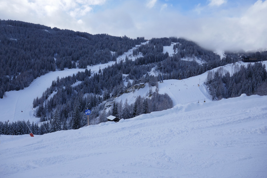 Mittel und Waldabfahrt unter dem Alpkopf