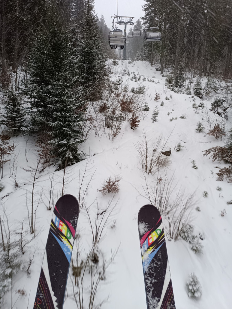 In der früh kurz Schneefall