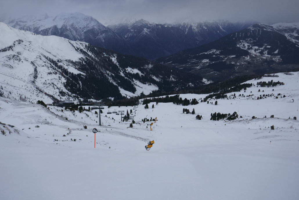 12 er Sportiv. Oben gut zu fahren mit dem Kanonenschnee, unten etwas eisig