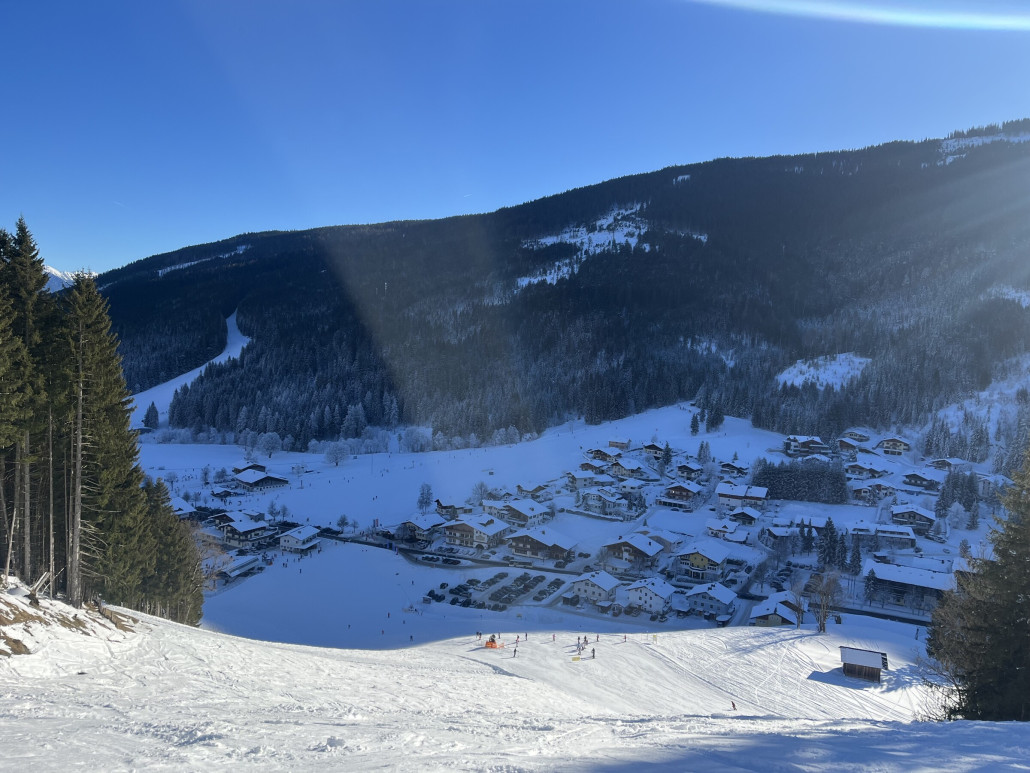 Unterer gesperrter Teil der roten Piste am Großberg, war aber noch fahrbar
