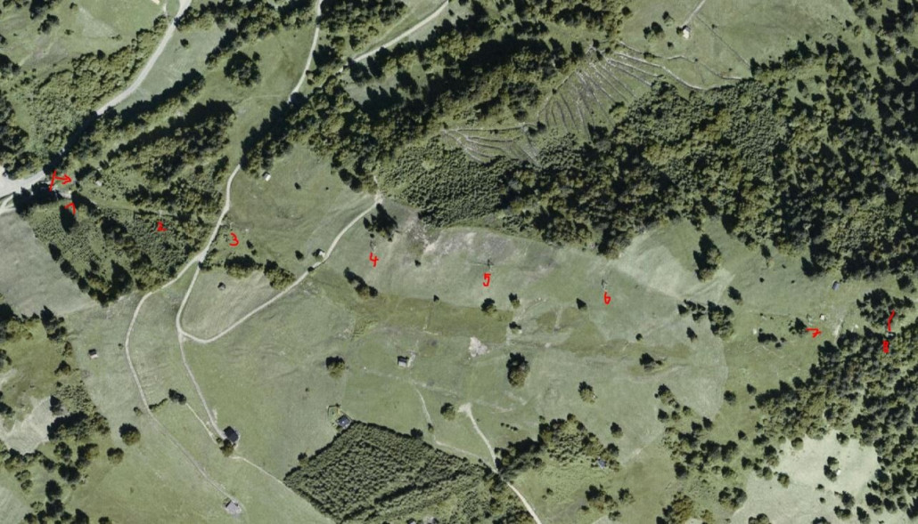 1980er (nur Protalstützen 2-7 wurden durchfahren)