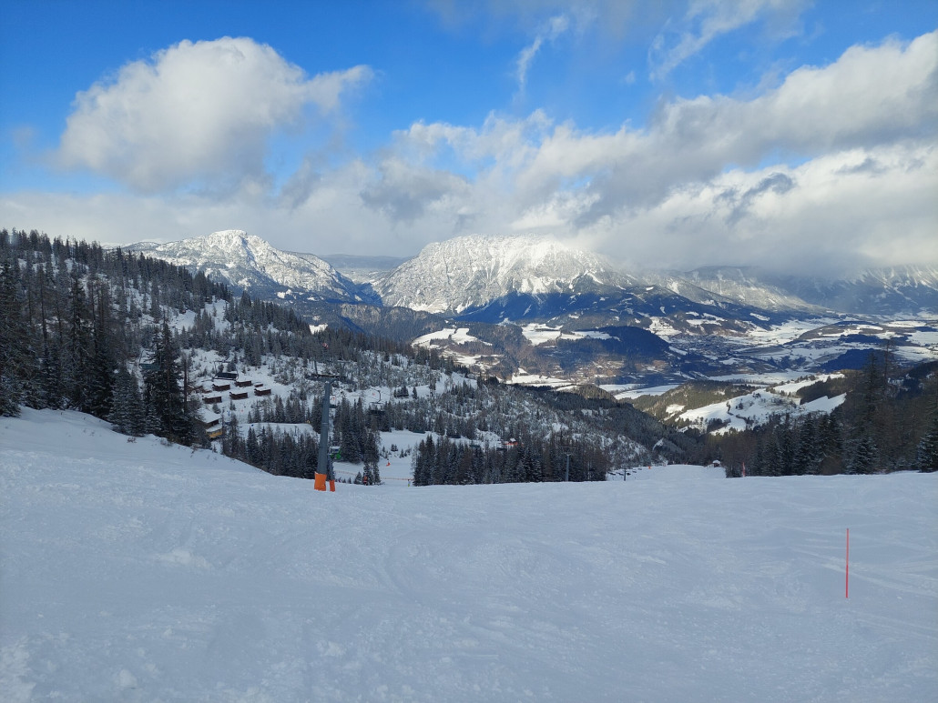 Leider waren die Pisten nun schon sehr zerfahren