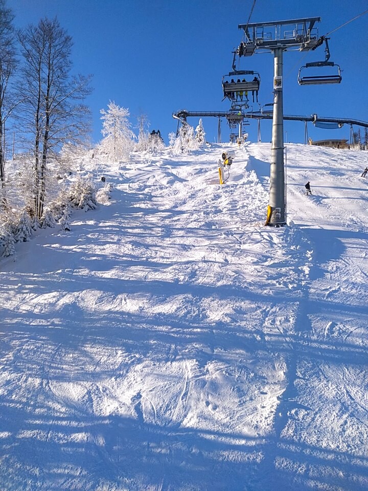 Buckelpiste links vom Lift am Slalomhang