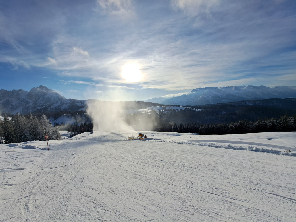 Piste 4 (in der Edtalm) mit aktiver Schneekanone